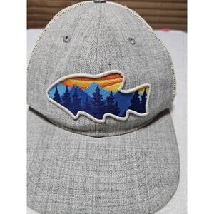 Fish Collection Hat Local Crowns Forest Views Snapback Heather Gray Cream Mesh